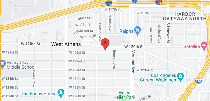 map of 1126 W 120th Los Angeles, CA 90044